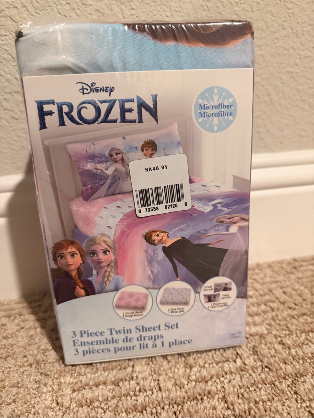 Disney Frozen Pink & Purple Twin 3 Piece Sheet Set
